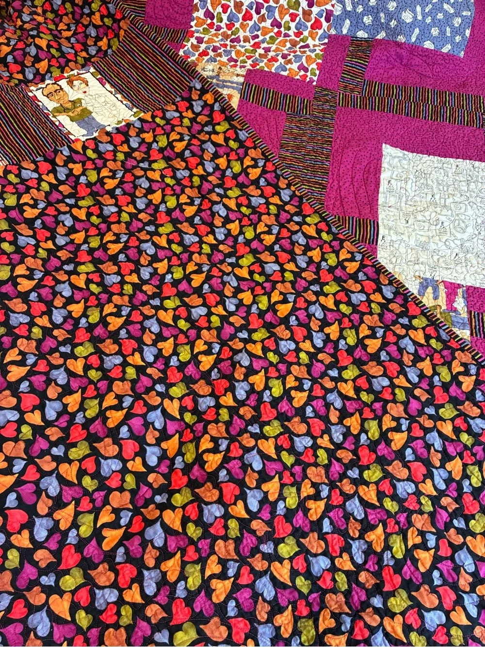 Handmade Appliqués Patchwork Quilt